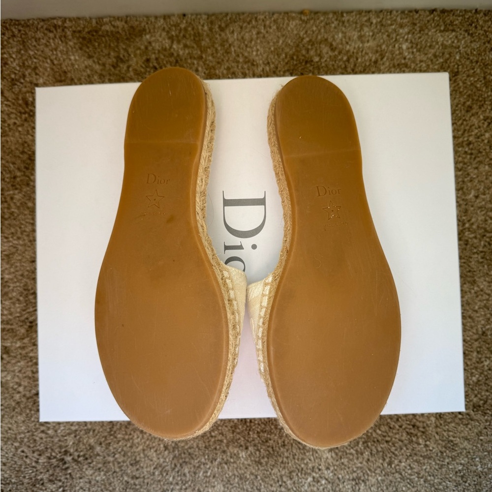 Dior Women's Cream Espadrille Slides - Picture 7 of 10